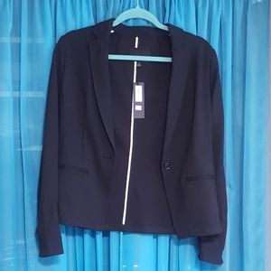 Classic-Fit Ponte Blazer Black